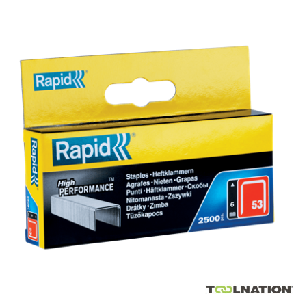 Rapid 6mm/53 Galvanised Staples 