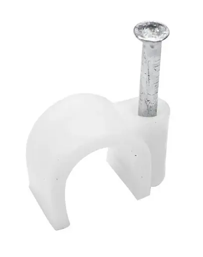 Status 7.0mm Round Cable Clips 50 Pack White