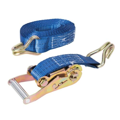 Silverline Ratchet Tie Down Strap J-Hoop 6m x 38mm Capacity 1500kg