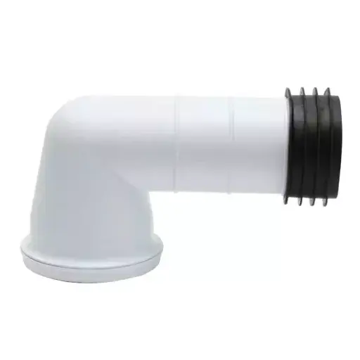 Rigid 90° Angled Toilet Pan Connector White