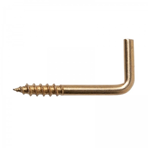 Netherwood Tools Right Angle Screw Hook Brass 10 Pcs