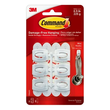 3M Scotch Command White Mini Hooks 6pcs