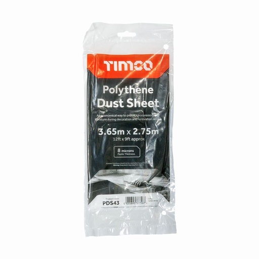 TIMCO Polythene Dust Sheet 3.65m x 2.75m 