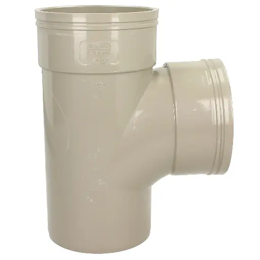 110mm Solvent Weld Olive Grey Soil 92 Degree Double Socket Branch Tee