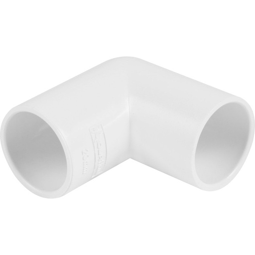 21.5mm Overflow Solvent Weld 90° Elbow White 