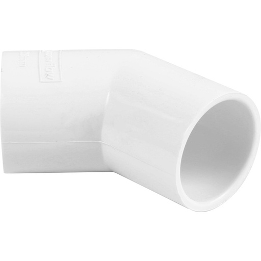 21.5mm Overflow Solvent Weld 45° Elbow White 