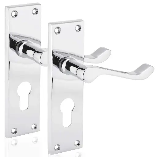 Sichern Victorian Scroll Handle w Euro Profile Polished Chrome