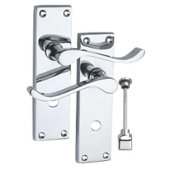 WC Victorian Scroll Door Handles Pair Polished Chrome
