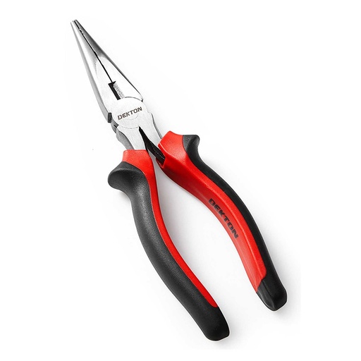 Dekton 8 Inch Long Nose Pliers - Red