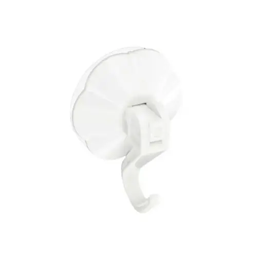 White Lever Suction Hooks 2pc