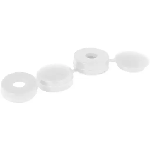 White Hinged Screw Caps 6-8mm 100pcs