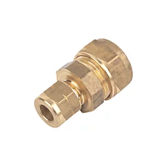 15mm x 8mm Brass Compression Reducing Coupler 