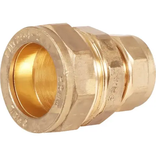 28mm x 22mm Brass Compression Reducing Coupler 
