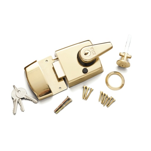 ERA Doublelocking Nightlatch Door Lock 60mm Backset Brass Body with Brass Cylinder