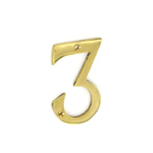 Brass Numeral 3 75mm