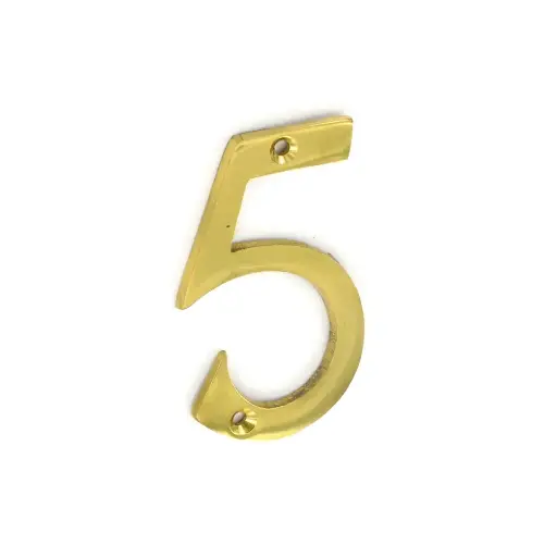 Brass Numeral 5 75mm
