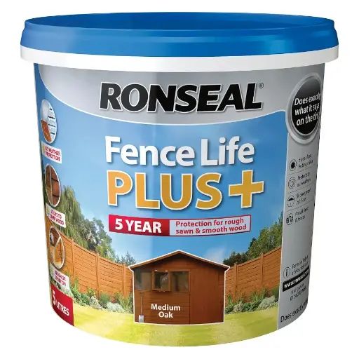 Ronseal Meduim Oak Fence Life Plus Paint 5L
