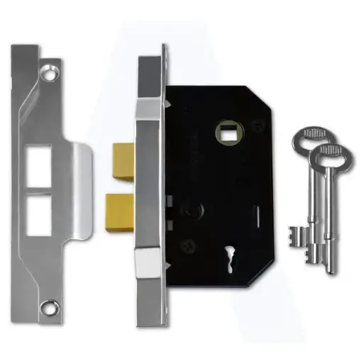 UNION 2 Lever Mortice 13mm Rebated Sashlock Silver 3"