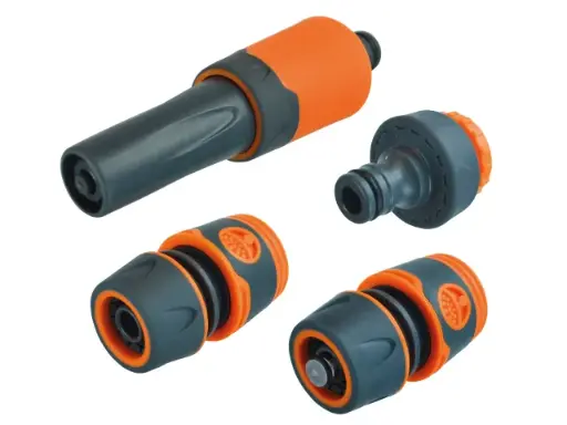 Faithfull Hose Connector and Nozzle Set 4pcs