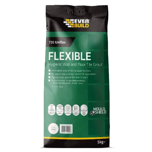 Everbuild Universal Flexible Tile Grout Ivory 5kg