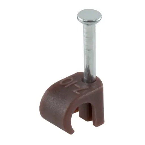 6-7mm Brown Round Cable Clips 100 Pack