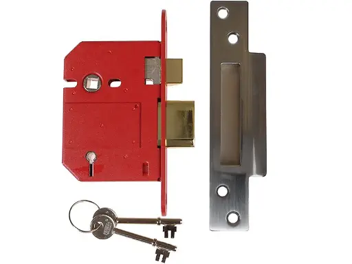 UNION BS 5 Lever Mortice Sashlock Satin Chrome 81mm Box