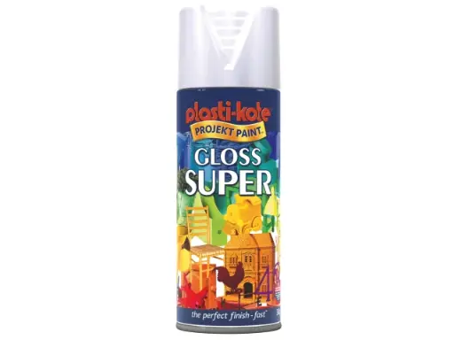 Plastikote Gloss Super Spray White 400ml 