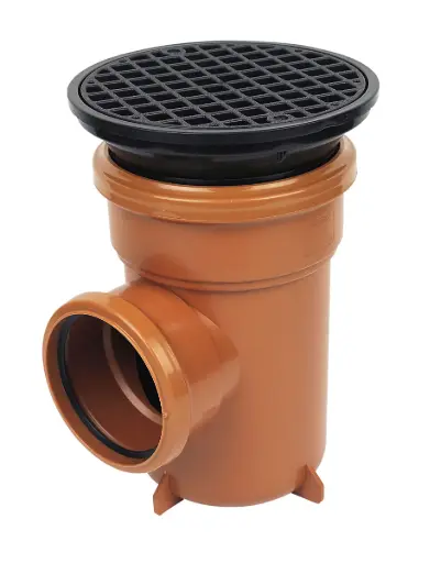 FloPlast Underground Bottle Gully w/ Circular Grid 110mm