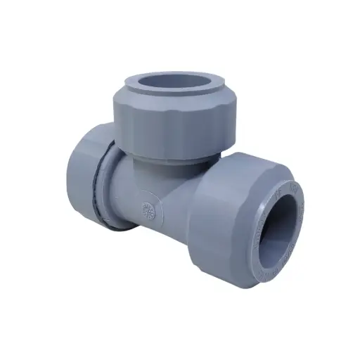 22mm Grey Push Fit Tee 5 Pack