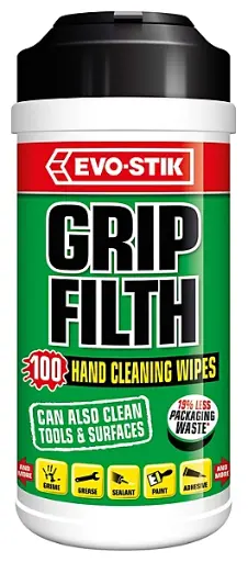 Evo-Stik Grip Filth Wipes 100 Pack Tub