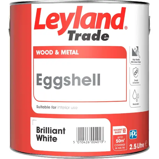Leyland Trade Eggshell Oil Base Brillant White 2.5L