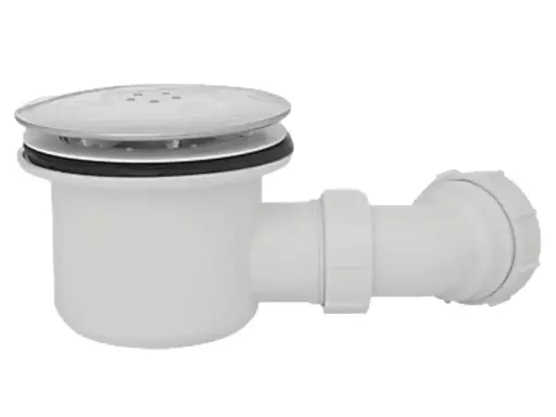 Fluidmaster 90mm Chrome Hi-Flo  Shower Tray Waste Trap