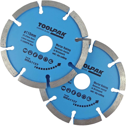 Single Mortar Raking Diamond Blades 115mm x 22.2mm x 6mm