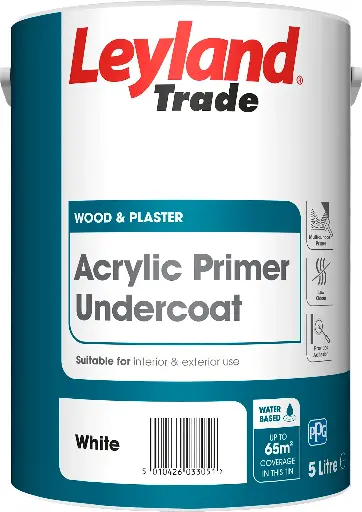 Leyland Trade Acrylic Primer Undercoat White 5L