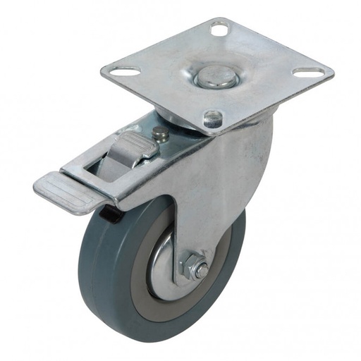 75mm Braked Rubber Castor 50kg