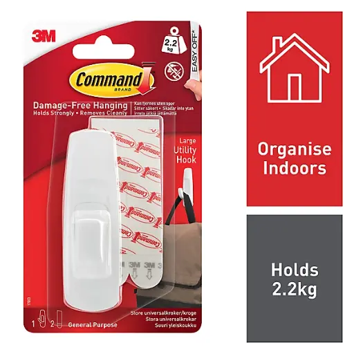 3M Command Large Utility Hooks White