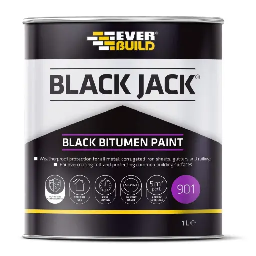 Everbuild 901 Black Jack Bitumen Paint 1L