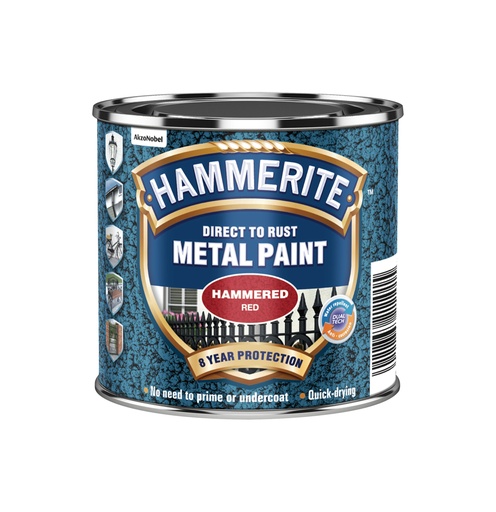 Hammerite Red Hammered Metal Paint 250ml
