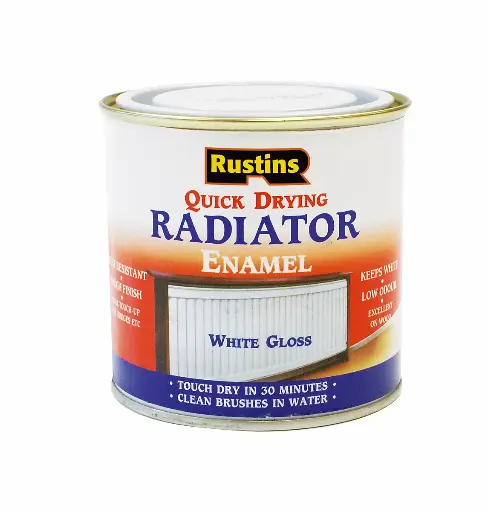 Rustins Quick Drying Radiator Enamel White Gloss 250ml