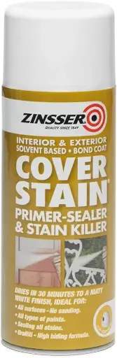 Zinsser White Cover Stain Primer Sealer Spray 400ml