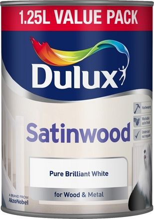 Dulux Satinwood Pure Brilliant White 1.25L