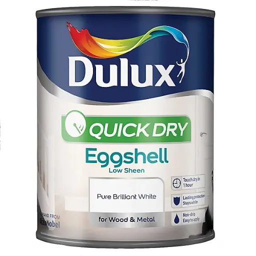 Dulux Quick-Dry Eggshell Pure Brilliant White 750ml