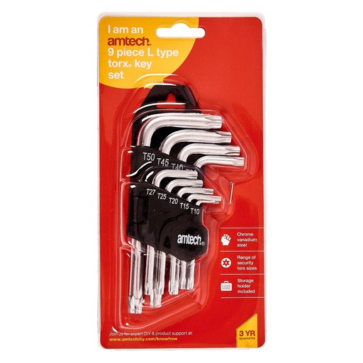 Amtech 9 Piece L Type Torx Key Set