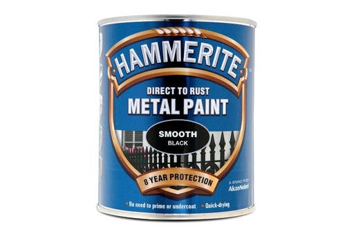 Hammerite Smooth Black Metal Paint 750ml