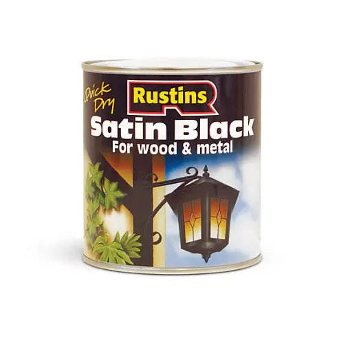 Rustins Quick Dry Wood & Metal Satin Black 1L