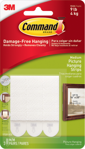 3M Command Medium Picture Hanging Adhesive Strips 2.7 kg